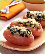 Photo of Twice-baked potatoes with ham and Swiss chard by WW