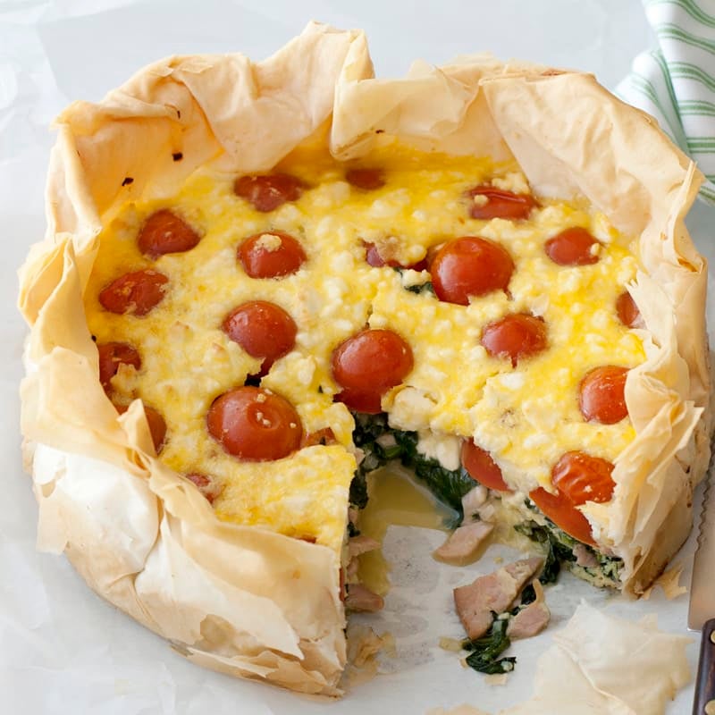 Photo of Bacon, feta and vegetable filo tart by WW