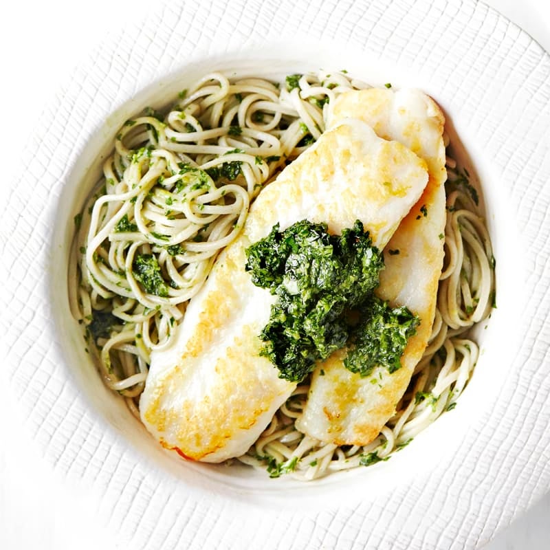 Photo of Grilled fish with herbed soba noodles and Asian greens by WW
