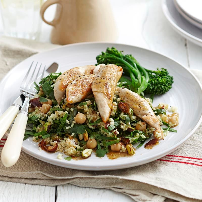 Photo of Grilled chicken with orange, date and pistachio couscous by WW