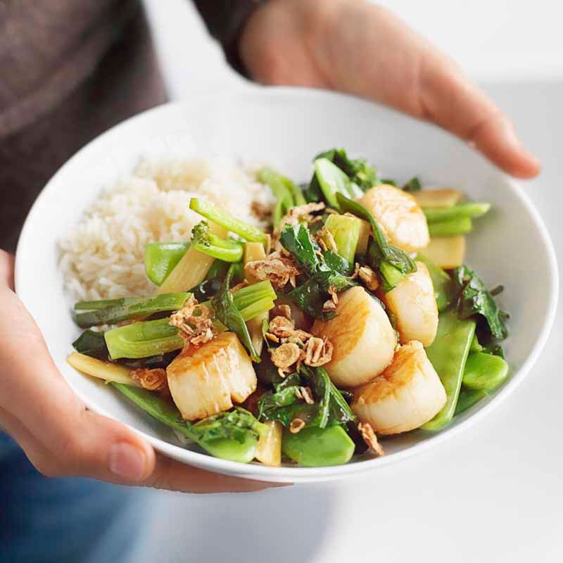 Photo of Stir-fried scallops with Asian greens by WW