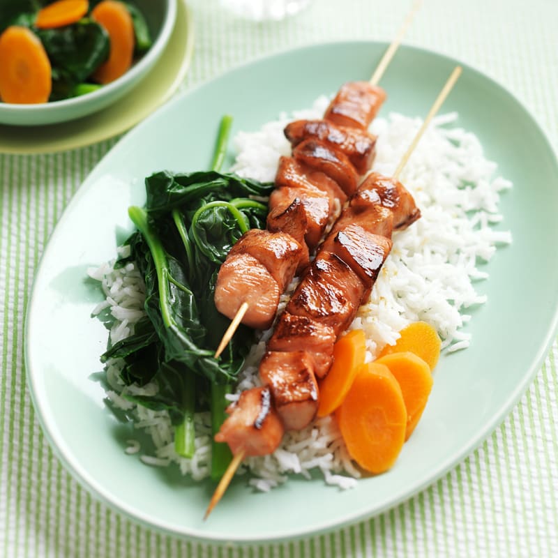 Photo of Char sui chicken skewers with ginger rice by WW