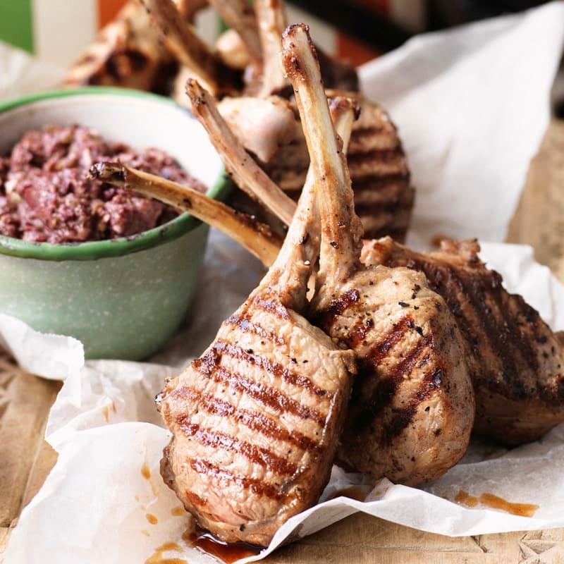 Photo of Chargrilled lamb cutlets with basil tapenade by WW