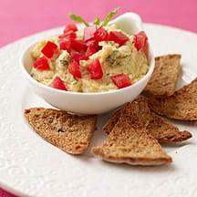 Photo of Lemon-mint chickpea dip with pita chips by WW
