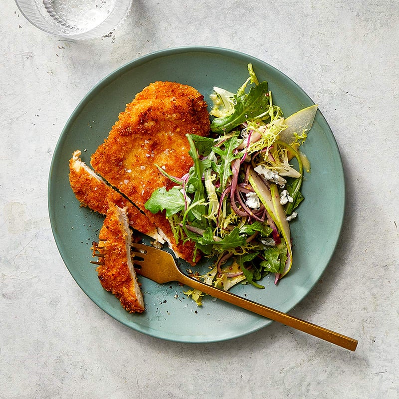 Photo of Air-Fried Chicken Milanese with Pear & Blue Cheese Salad by WW
