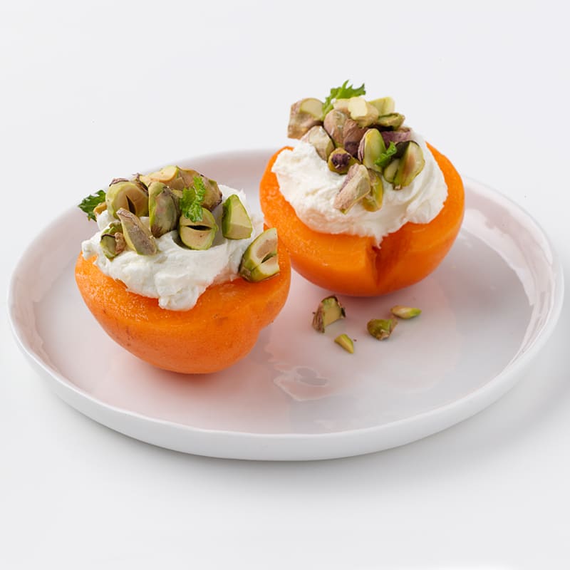 Photo of Apricots Topped with Goat Cheese and Pistachios by WW