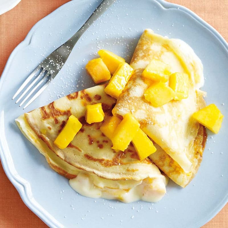 Photo of Peach, mango and lemon crepes by WW