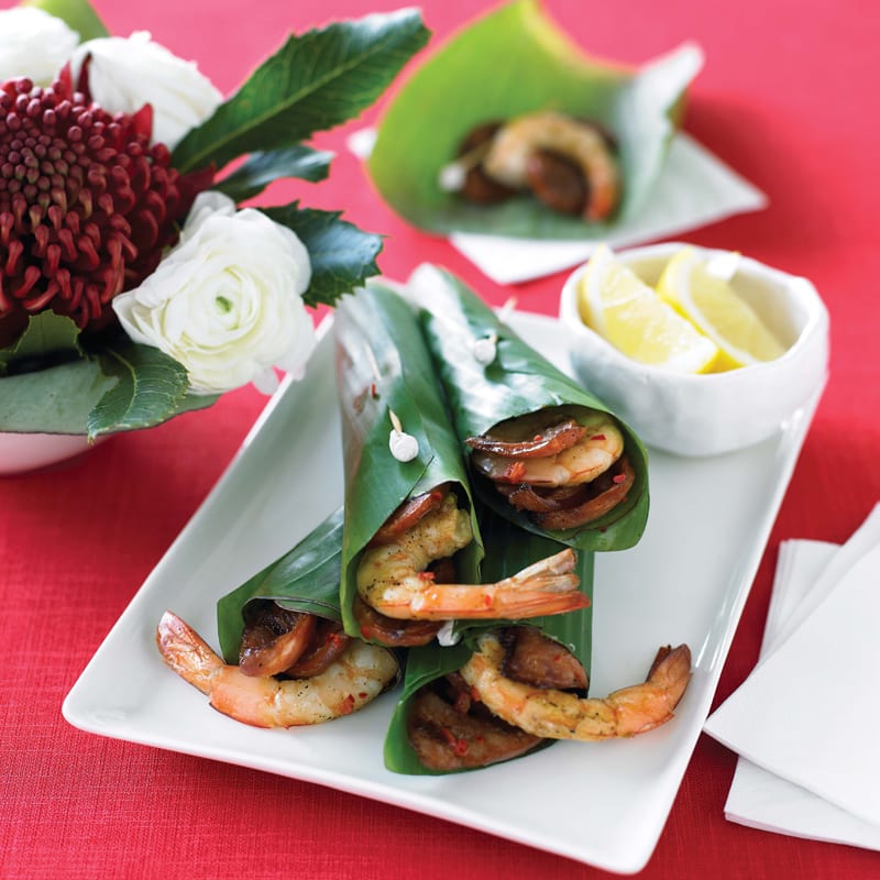 Photo of Grilled prawn and chorizo wraps by WW