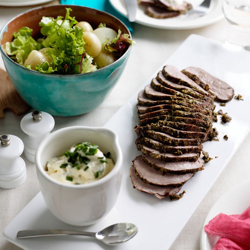 Photo of Herb and mustard crusted beef with horseradish cream by WW