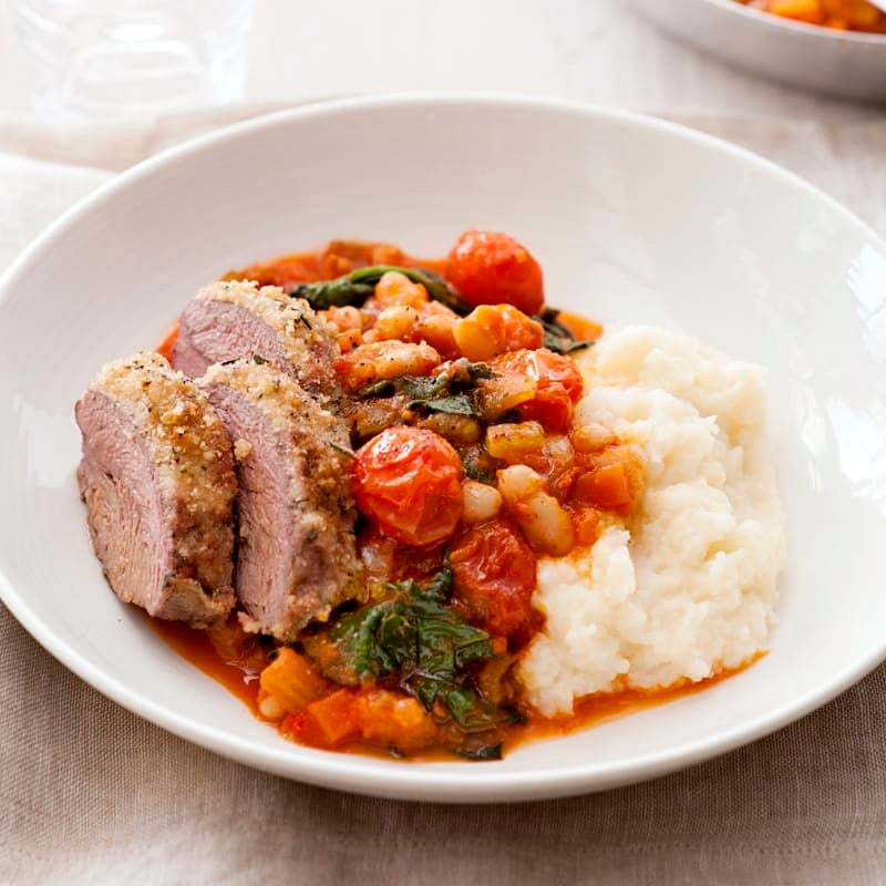 Photo of Lamb with mustard crust and tomato bean stew by WW
