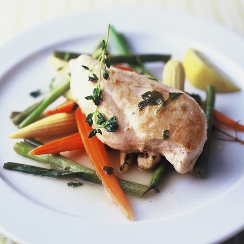Photo of Lemon thyme chicken with spring vegetables by WW