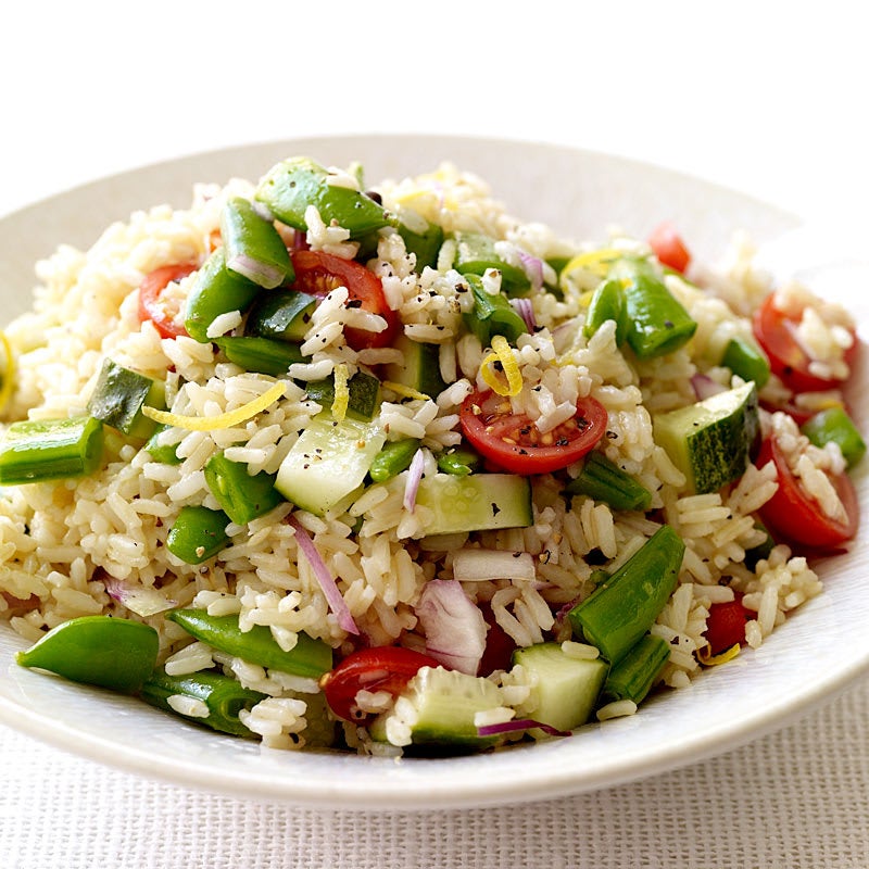 Photo of Brown rice salad with tomatoes and sugar snap peas by WW