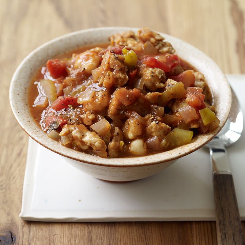Photo of Slow cooker southwest hominy and turkey sausage stew by WW