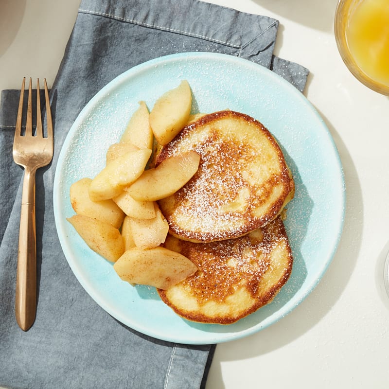 Photo of Cat Cora’s ricotta hotcakes with warm cinnamon apples by WW