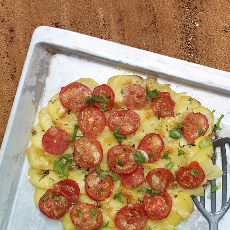 Foto Kartoffelpizza mit Tomaten und Mozzarella von WW