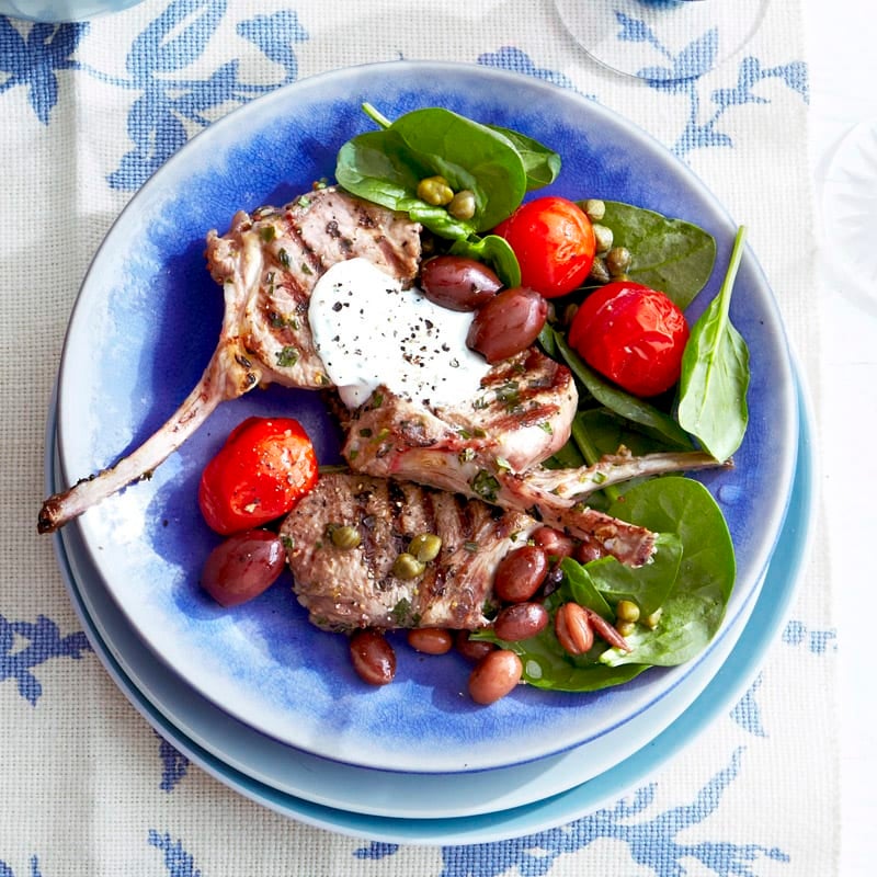 Photo of Lamb cutlet, spinach and roasted tomato salad by WW