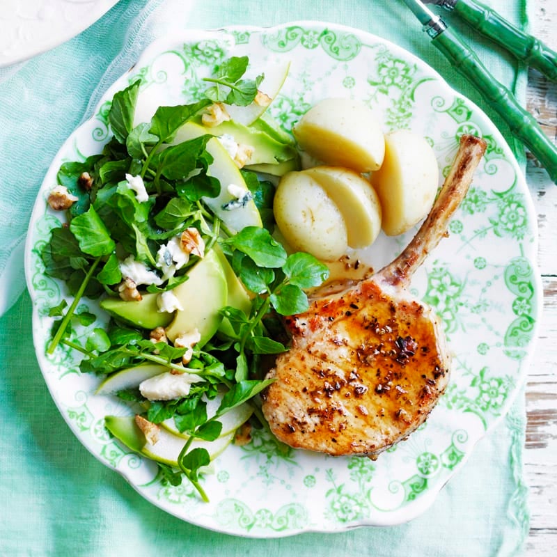 Photo of Maple pork cutlets with pear and watercress salad by WW