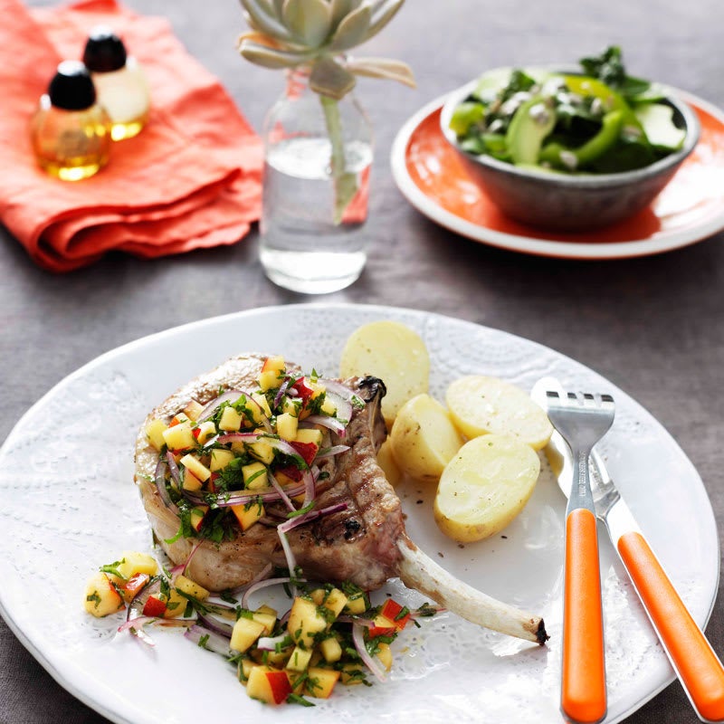Photo of Pork cutlets with stone-fruit salsa by WW