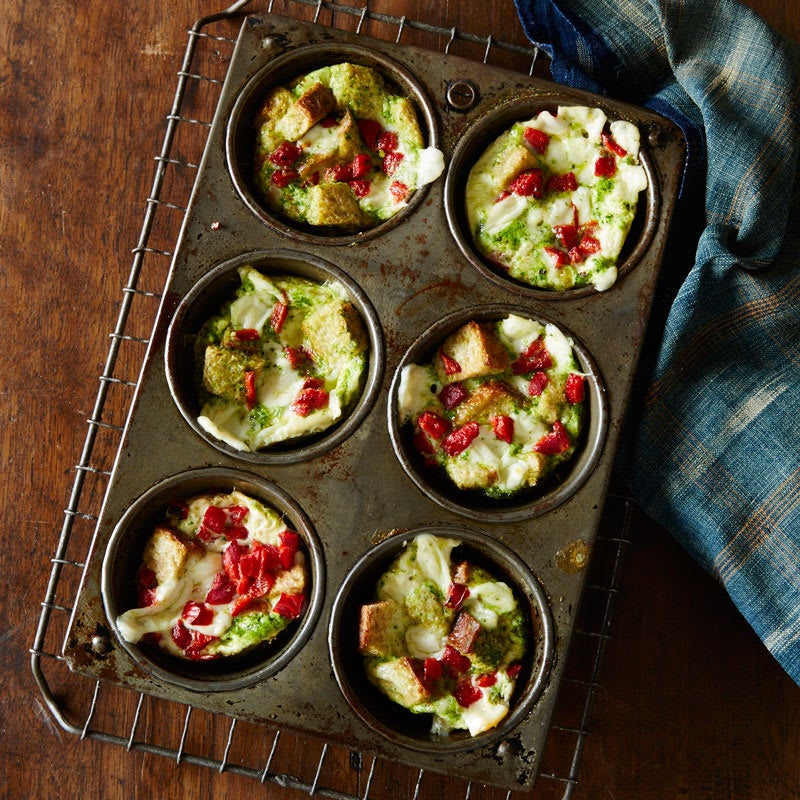 Photo of Individual Roasted Pepper and Pesto Breakfast Stratas by WW