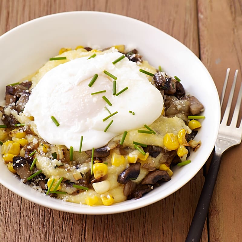 Photo of Creamy Polenta with Corn, Mushrooms, and  Poached Egg by WW