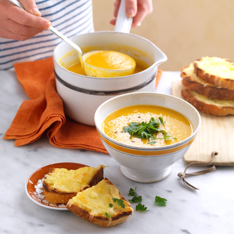 Photo of Pumpkin and lentil soup with cheese croutons by WW