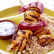 Photo of Grilled Tandoori Chicken and Red Onion Skewers with Couscous by WW