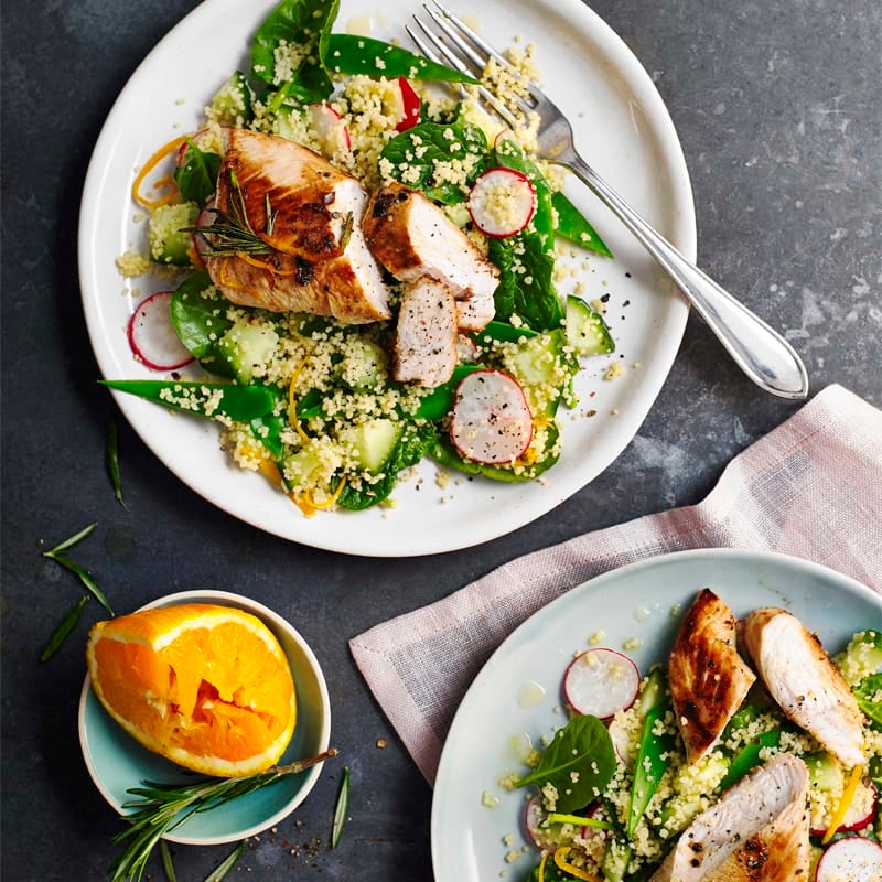 Photo of Turkey cutlets with couscous-cucumber salad by WW