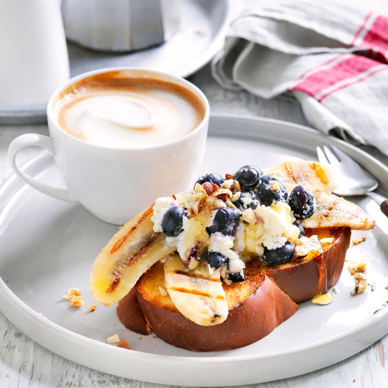 Photo of Chargrilled banana and Brioche with blueberry ricotta by WW