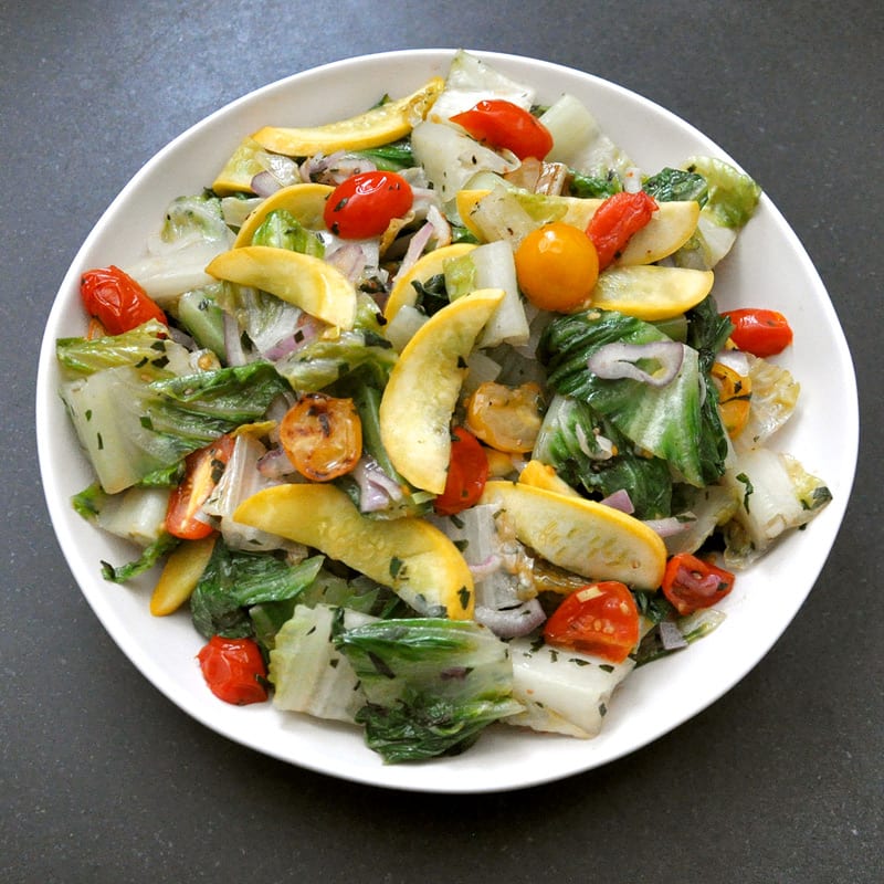 Photo of Stir-fried lettuce with garlic, tomato and squash by WW