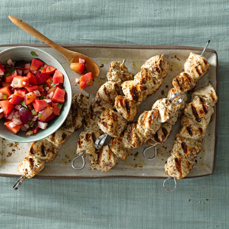 Photo of Grilled Chicken Kebabs with Nectarine Salsa by WW