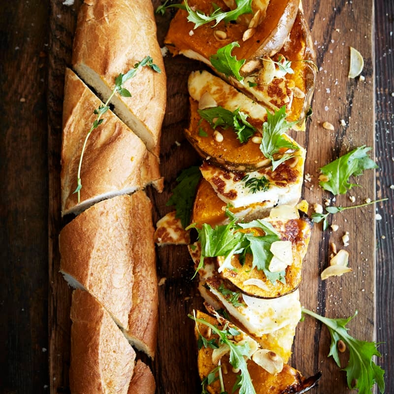 Photo of Roasted pumpkin and haloumi baguette by WW