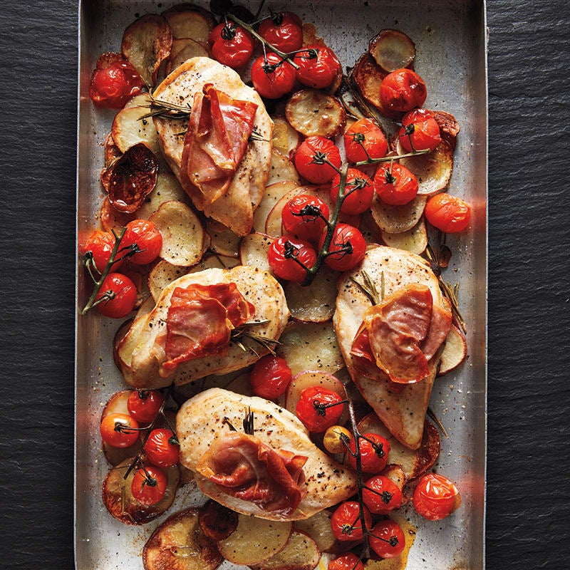 Rosemary-prosciutto chicken with potatoes