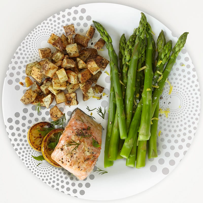 Photo of Portion Plate Salmon with Roasted Potatoes and Asparagus  by WW