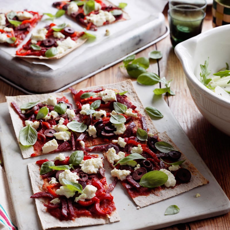 Photo of Roasted red capsicum, salami and ricotta pizza by WW