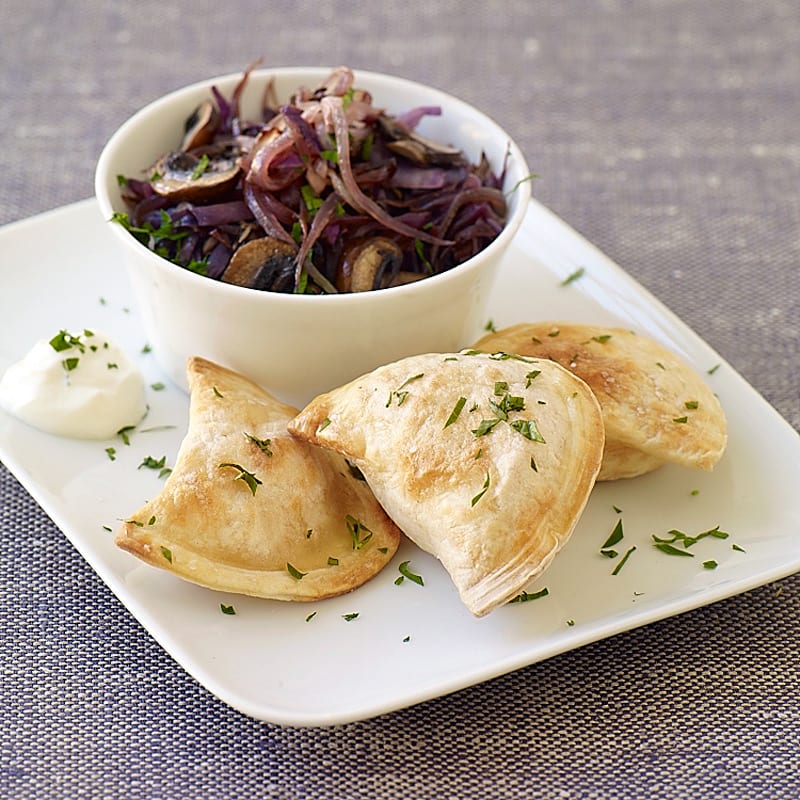 Photo of Crispy Pierogies with Sauteed Cabbage, Mushrooms, and Onions by WW