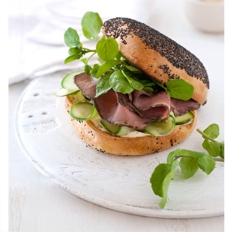 Photo of Roast beef, cucumber and horseradish bagel by WW