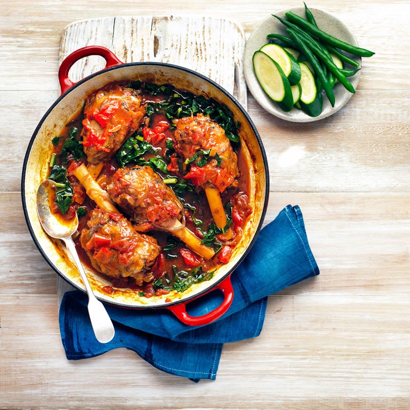 Photo of Braised lamb shanks with chilli, peppers and cavalo nero by WW