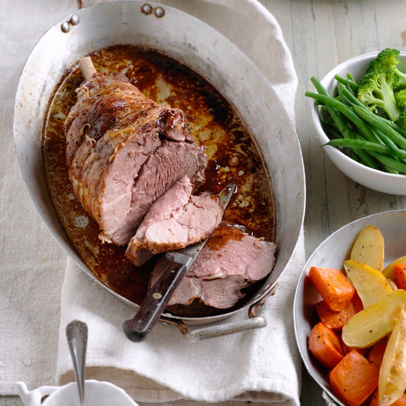 Photo of Roast lamb with mint sauce and roasted vegetables by WW