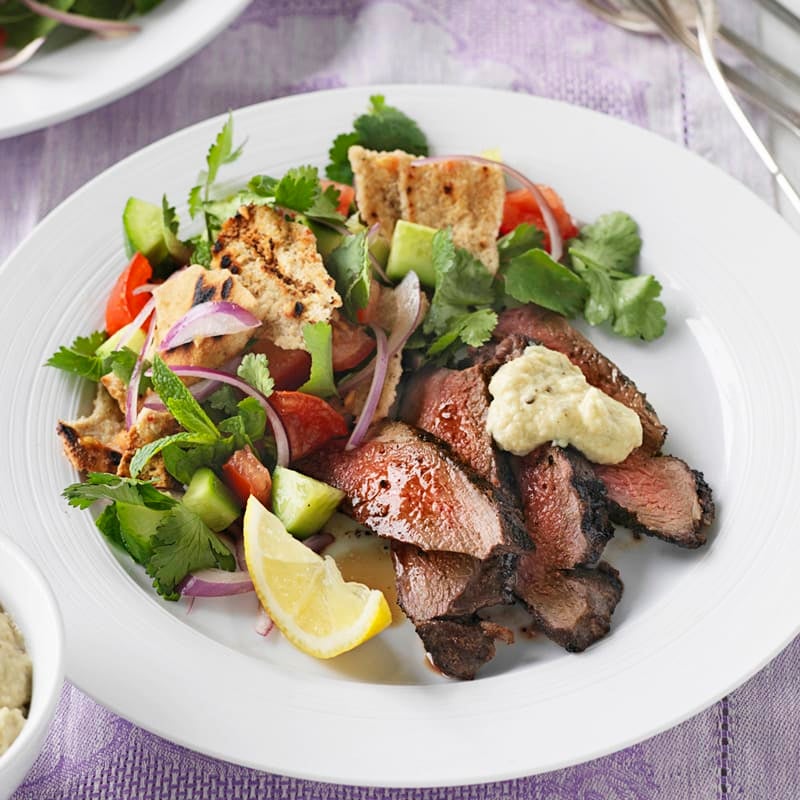 Photo of Roast lamb with eggplant and salad by WW