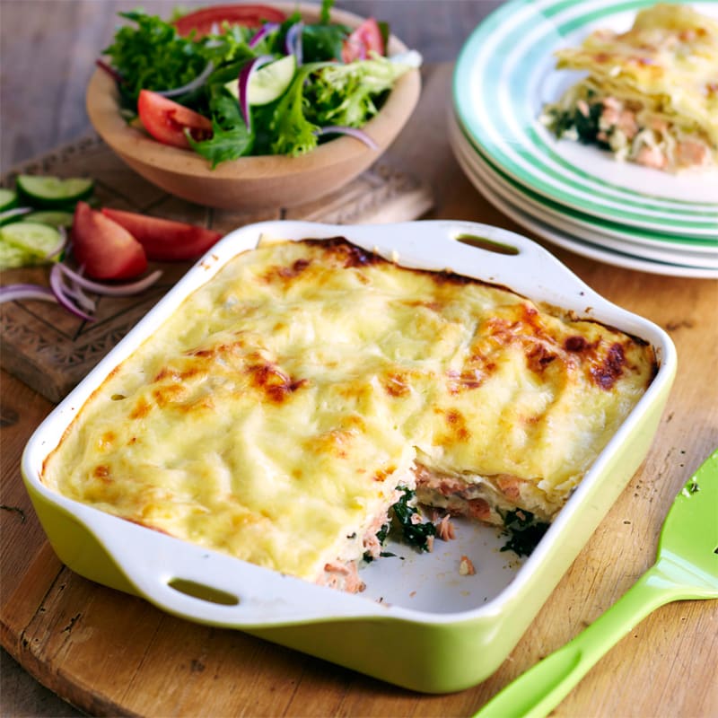 Photo of Salmon, ricotta and spinach lasagne by WW