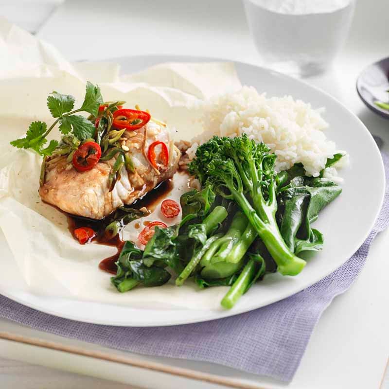Photo of Oven-steamed fish with Asian dressing by WW