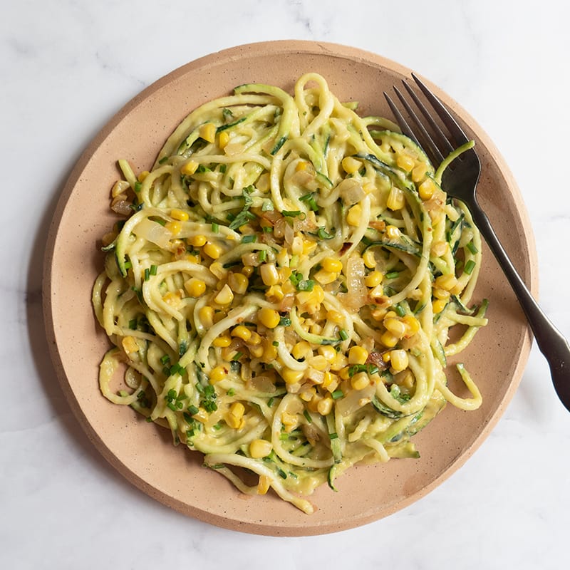 Photo of Zucchini noodles with creamy corn sauce by WW