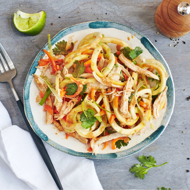 Photo of Summer squash noodles with chicken and peanut sauce by WW