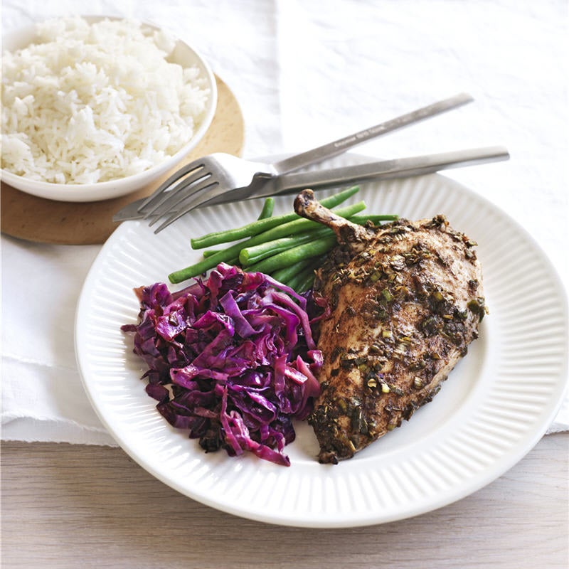Photo of Jerk chicken and sauteed cabbage by WW