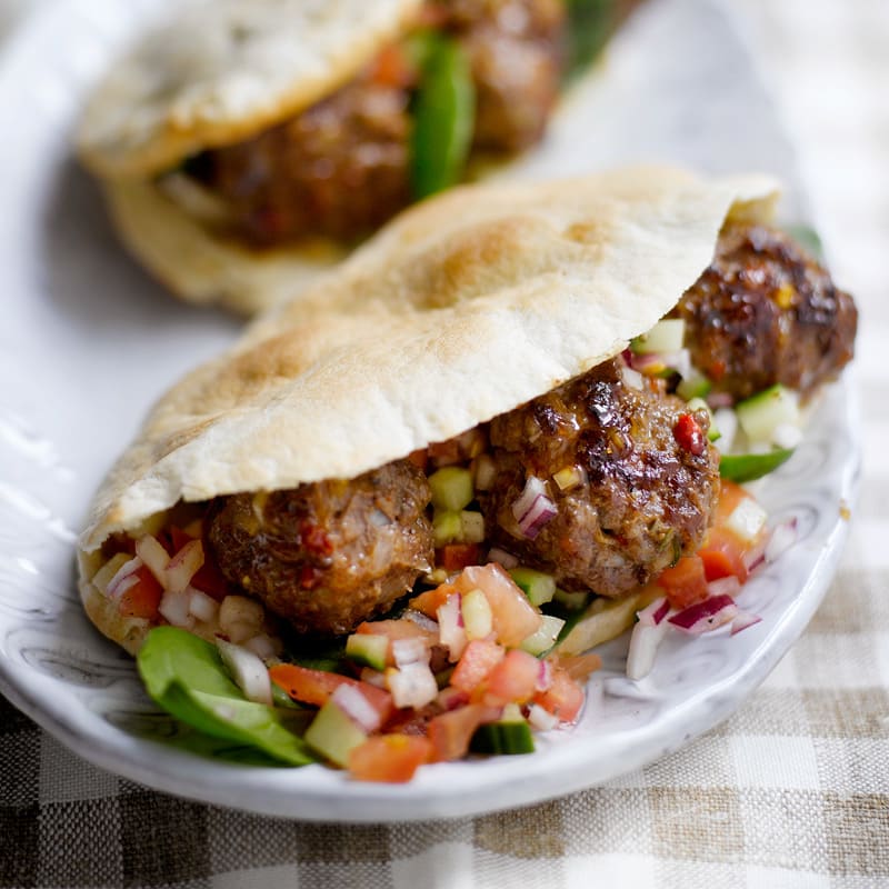 Photo of Chilli beef meatballs in warm pittas by WW