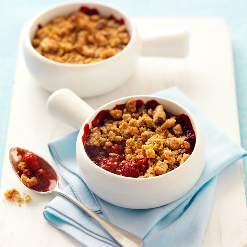 Photo of Rhubarb and raspberry nut crumble by WW