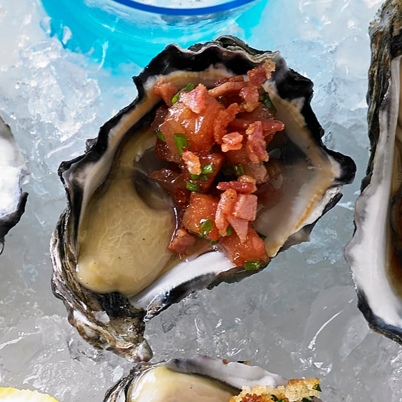 Photo of Oysters with tomato and crispy pancetta dressing by WW