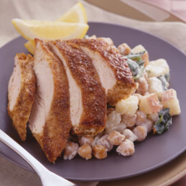 Photo of Indian chicken with spinach,  potatoes and chickpeas by WW