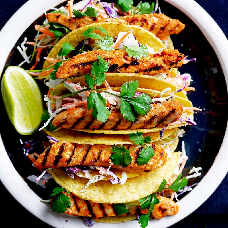 Photo of Chicken and bean slaw tacos by WW
