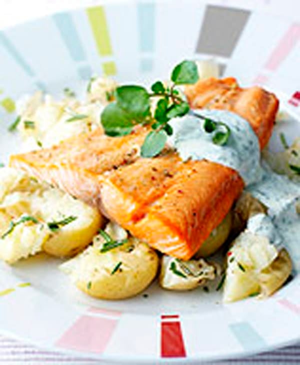 Photo of Trout with Rosemary Crushed Potatoes and Watercress Sauce by WW